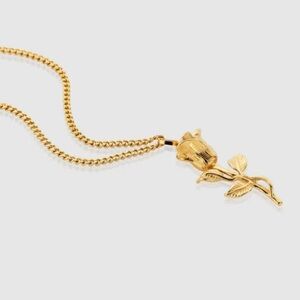 18k rose gold Rose pendant necklace